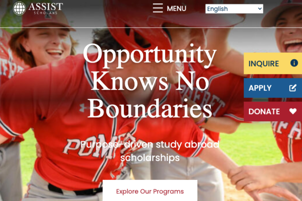 an image of the ASSIST Scholars website homepage