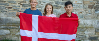 A group of Denmark high school students who earned an ASSIST scholarship to study abroad in the United States of America at an Independent, Private school