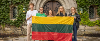 A group of Lithuanian high school students who earned an ASSIST scholarship to study abroad in the United States of America at an Independent, Private school