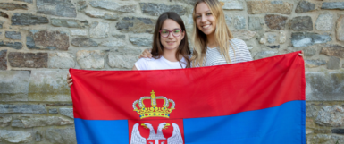Two high school students from Serbia who earned a scholarship through ASSIST to study abroad in the United States at a prestigious, Private High School