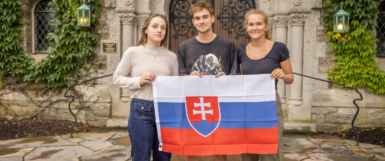 High School students from Slovakia who earned a scholarship to study abroad in America at a private, independent, preparatory school. Orientation at The Pomfret School in 2023